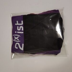 New 2(x)ist Black and Purple Briefs Sz M